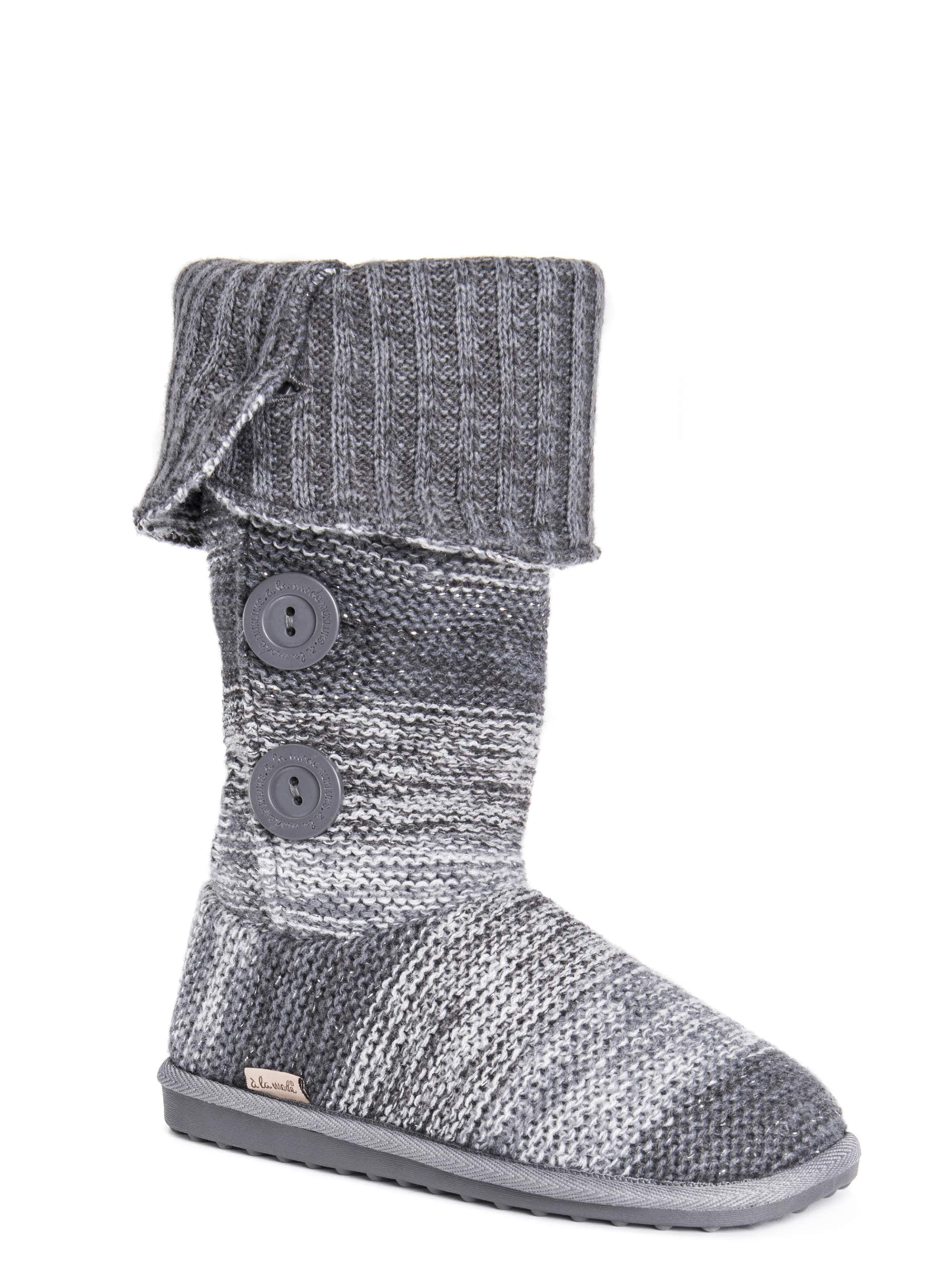 muk luks men's nordic knit bootie slipper socks