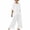White, variant on Cotton Linen Outfits 2 Piece Sets for Women Loose Casual Short Sleeve Top Wide Leg Pants Travel Beach Clothes (XL, Light Blue)