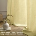 thumbnail image 2 of DriftAway Yellow Linen Curtains 84 Inches Long for Living Room Thick Semi Sheer 2 Panels Farmhouse 3 Inch Rod Pocket Back Tab Boho Rustic Light Filtering Window Drapes for Bedroom Privacy Assured, 2 of 8