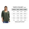 thumbnail image 4 of TEMOFON Womens Long Sleeve Plus Size Pleat Design Tops Casual Crewneck Shirts Waffle Knit Tops, 4 of 5