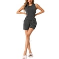 thumbnail image 2 of INSPIRE CHIC Women's Pajama Sets Round Neck Sleeveless Soft Tank Top and Shorts Pajamas Set Lounge Sets with Pockets XL Grey, 2 of 6