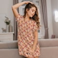 thumbnail image 3 of Gukieu Mushroom Print Women's Nightgown, A-line Round Neck Short-sleeved Nightgown Pajamas Home Wear Suitable for Home and Outing, 3 of 6
