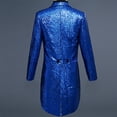 thumbnail image 3 of IYTR Men's Sequined Tailcoat Jacket Formal Wedding Party Prom Suit Blazer Black Long Sleeve Tuxedo Elegant Sequin Coat Evening Party Blue XL, 3 of 3
