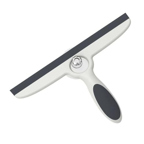 Glass Squeegee Window Wiper Mirror Cleaner with Stick Hook Bathroom Silicone Cleaning Tool for Glass Cleaning,Dark Grey,25.4 * 15.7CM