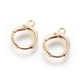 thumbnail image 2 of 100 pc Brass Huggie Hoop Earring Findings with Horizontal Loop Nickel Free Real 18K Gold Plated 14.5x11.5x2mm Hole: 1.8mm Pin: 0.8mm, 2 of 2