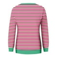 thumbnail image 5 of FNFYFH Striped Sweatshirts for Women Plus Size Fleece Long Sleeve Crewneck Sweatshirt 2025 Fall Winter Causal Comfy Blouse Womens Pullover Green S-5XL Clearance Sales, 5 of 5