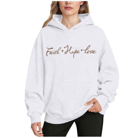 Under 10 dollars! Christian Sweatshirt Women Jesus Hoodies: Faith Graphic Shirts Religious Sayings Long Sleeve Pullover Tops