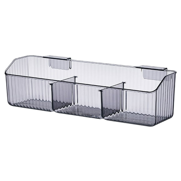 Wall Mounted Multi Compartments Storage Basket Onion Ginger Kitchen Organizer Transparent Opening Storage Box