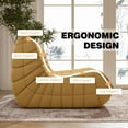 thumbnail image 4 of WHGBJA Adults Bean Bag Chair Loveseat, Lazy Floor Chair Togo Sofa for Kids, High-Density Sponges Filling Gaming Bean Bag, Yellow, 4 of 9