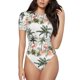 thumbnail image 1 of Balery Flamingo Palm Trees Body de cuello redondo de manga corta para mujer Tops de manga corta Tops básicos-Large, 1 of 7