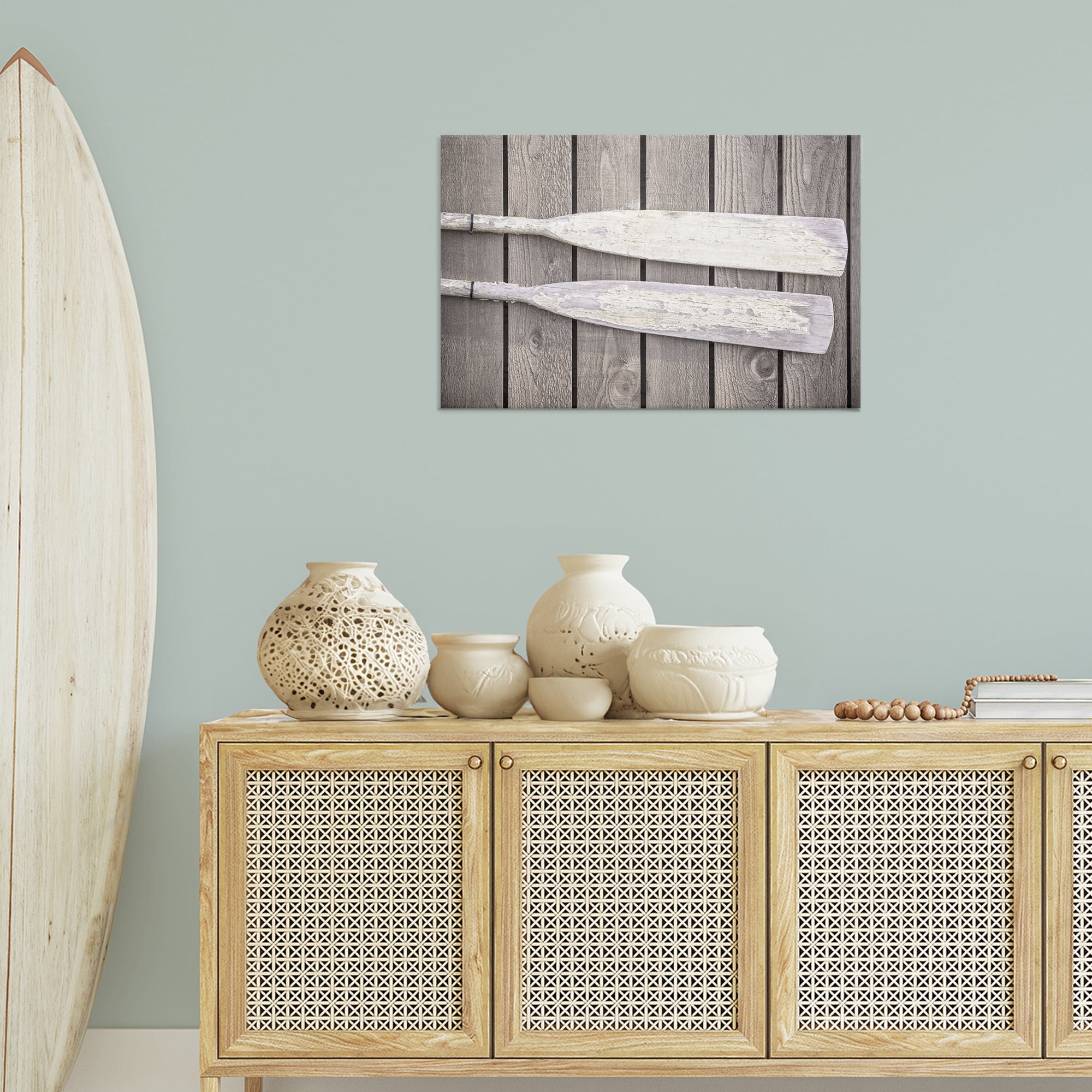 Stupell Industries Rustic Oars Pair Nautical & Beach Photography Wrapped Canvas Art Print Wall Art, 30 x 20