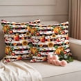 thumbnail image 2 of Fall Pumpkins Outdoor Waterproof Pillow Covers, Thanksgiving Country Sunflowers Fruits Stripes Decorative Square Throw Pillowcase Sofa Cushion Sham for Patio/Couch/Chair, 20"x20" 2 Pack, 2 of 8