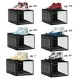 thumbnail image 6 of Shoe Storage Boxes Shoe Organizers Closet organizers & storage Shoe Box Stackable Storage Bins Fit for AJ&Jordan Sneakers Up to Size 14, Set of 6 Pack (Black), 6 of 10