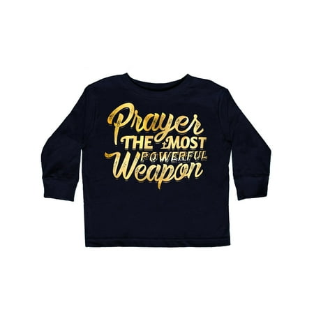 

Inktastic Prayer Power Gold Gift Toddler Boy or Toddler Girl Long Sleeve T-Shirt