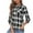 Black, variant on Ayolanni Plaid Women Blouses Plus Long Sleeve Cotton Brown Button-up Shirts Shirts for Girls L