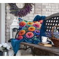 thumbnail image 4 of Colorful Zinnias Fabric Decorative Pillow 18 in x 18 in, 4 of 5