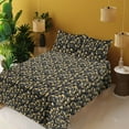 thumbnail image 2 of Ambesonne Autumn Fitted & Flat Sheet with Shams 4 Pcs Set, Leaves Falling Trees Artwork, Queen, Charcoal Grey Mustard, 2 of 5