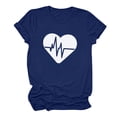 thumbnail image 6 of Goodeals Saving,Womens Valentine Shirts Love Heart Graphic Tee T Shirts Trendy Teen Girls Gift Shirt Cute Graphic T Shirts Tee Top(Blue,S), 6 of 6