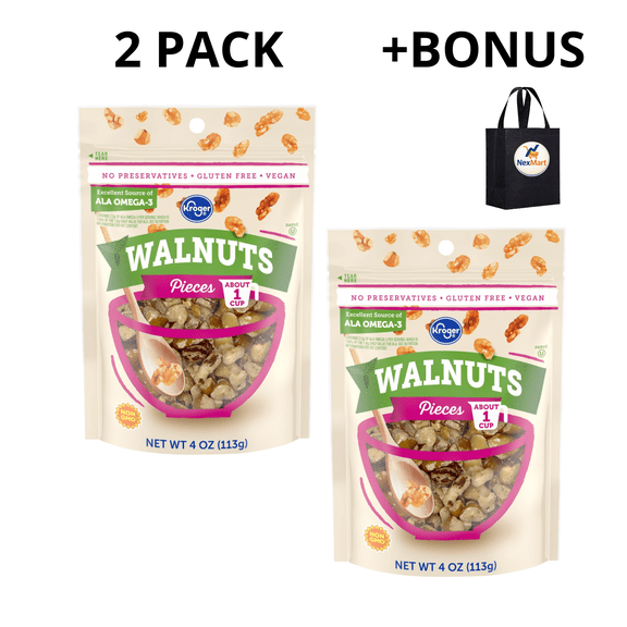 KG Walnut Pieces , 4 oz , 2 Pack Bonus
