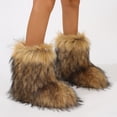 thumbnail image 2 of Women's Trendy Faux Fur Boots, Fashionable Slip On Mid Calf Snow Boots, Women's Comfortable Winter Boots, 2 of 3