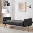 thumbnail image 3 of Loveseat Sofa,Double Corner Folding Sofa Bed,Two Throw Pillows,for Living Room Bedroom Lounge,Versatile,Easy to Assemble,Dark Grey, 3 of 5