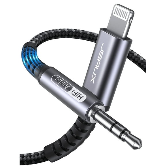 Lightning to 3.5mm Audio Cord 6FT, JSAUX [Apple Mfi Certified] Aux Cable Compatible with iPhone 14/14 Pro/13/13 Pro Max/12/12 Mini/12 Pro/12 Pro Max/11 Pro/11 Pro Max/X/XR/XS Max/Car Stereo-Grey