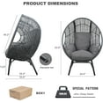 thumbnail image 3 of CHINNLUU Oversized Egg Chair with Thick Cushion Ergonomic Wicker Lounge Chair for Living Room, Balcony - 500lbs Capacity Indoor/Outdoor Rattan Patio Chair(Gray), 3 of 10