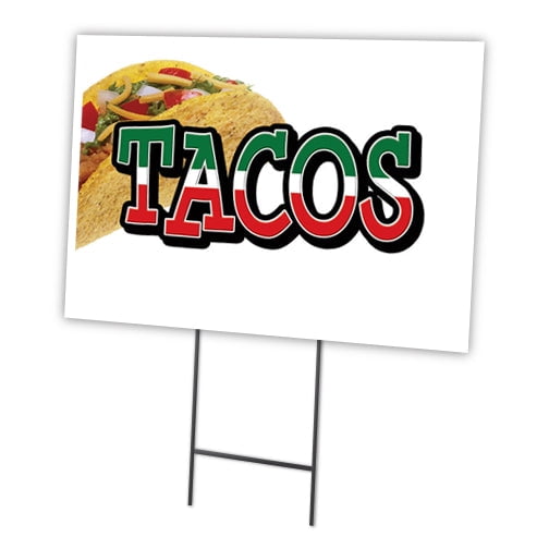 SignMission C-2436-DS-Tacos 24 x 36 in. Tacos Yard Sign & Stake