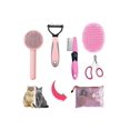 thumbnail image 1 of Kit de aseo para gatos ONEZYE 5 en 1, cepillos rosas, 1 of 7