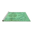 thumbnail image 2 of Ahgly Company Machine Washable Indoor Square Persian Turquoise Blue Traditional Area Rugs, 8' Square, 2 of 4
