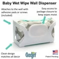 thumbnail image 3 of Dispensador de pared de toallitas húmedas Gadjit Baby Holds, paquete de 84 unidades, color gris, 3 of 4