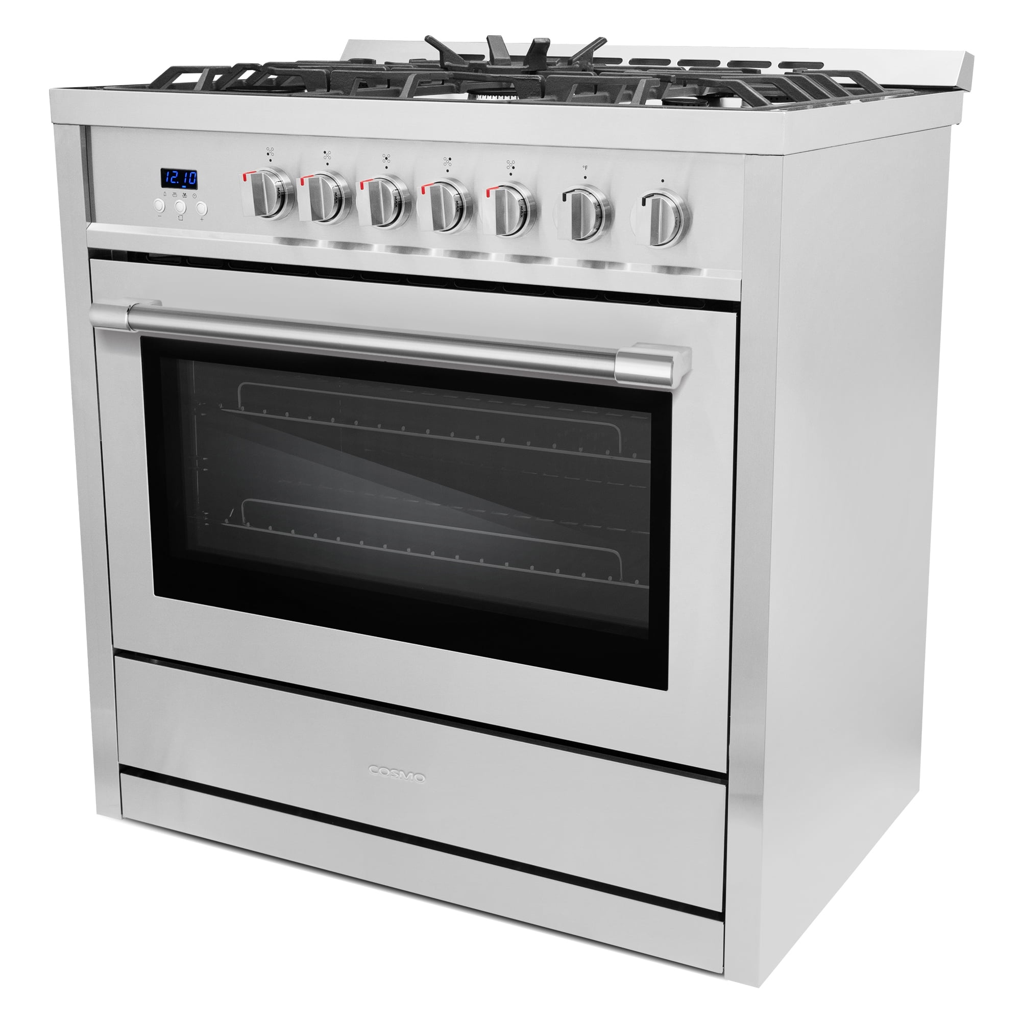 36 in. 3.8 cu. ft. Single Oven Gas Range with 5 Burner Cooktop and Smooth Grip Handle in Stainless Steel
