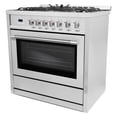thumbnail image 2 of 36 in. 3.8 cu. ft. Single Oven Gas Range with 5 Burner Cooktop and Smooth Grip Handle in Stainless Steel, 2 of 15
