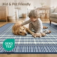 thumbnail image 4 of ODIKA Layering Vintage Striped Gingham Border Farmhouse Felpudo Front for Guest Room, Lounge, Apartment, Non-Slip Low Profile, 4 of 7