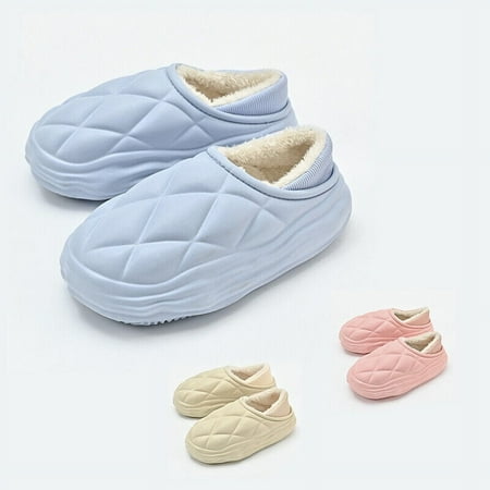 

Bubble Slides with Fur Lined Non-slip Indoor Warm Women Bedroom Shower Slippers