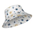 thumbnail image 2 of Fisherman Hat 22.8×5.9in Skin-Friendly Lightweight Breathable Folding Reflective Double Face For Daily Travel Business Camping Blue Gold Eyes Stars Sun Moon, 2 of 8