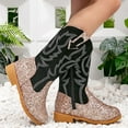 thumbnail image 6 of eileial Cowboy Boots for Girls and Boys Side Zipper and Buckle Strap Riding Boots,Gold 10.5-11 Years, 6 of 6