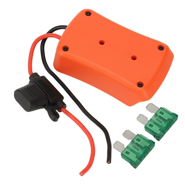 Adaptador de batería con fusible para bicicleta eléctrica, monopatín, coche de juguete, 18V, 20V, 14AWG, naranja