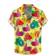 thumbnail image 3 of Camisas hawaianas divertidas con estampado 3D para hombre, camisas con botones y solapa con personalidad, blusas de manga corta de gran tamaño, ropa para hombre, 3 of 5