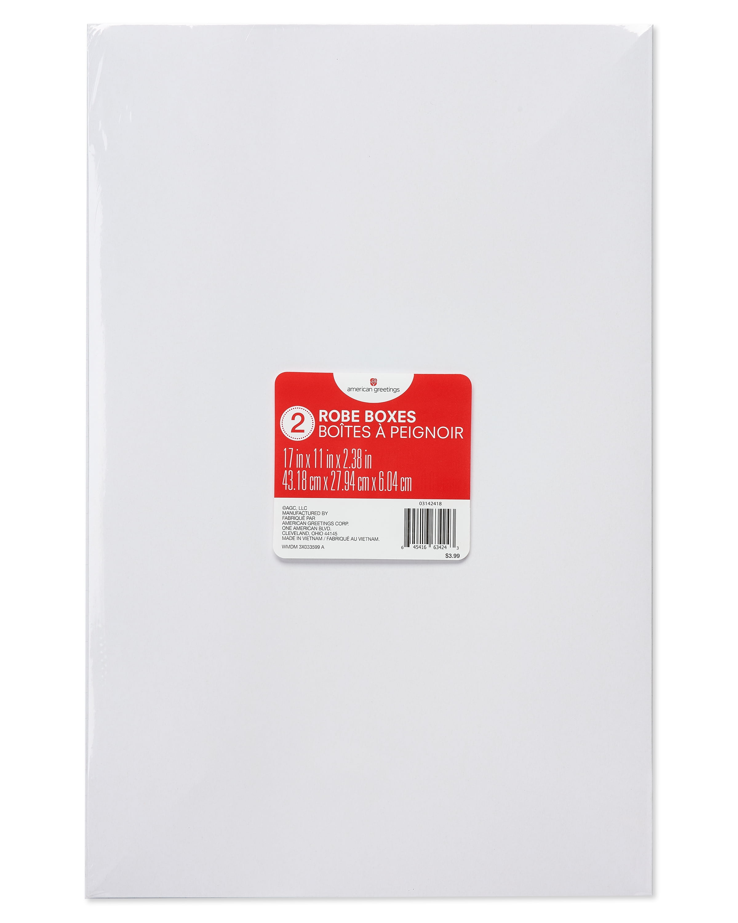 American Greetings White Robe Collapsible Gift Boxes (17 in. x 2 in. 11 in., 2-Boxes)