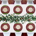 thumbnail image 7 of GZHJMY PVC Placemats 4PCS Merry Christmas Pine Tree Branch Red and Black Plaid Round Washable Anti-Skid Polyester Place Mats for Family Gathering, BBQ, Hotel Dinner Decoration 15.4in Table Mat, 7 of 7