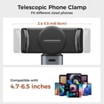 thumbnail image 5 of MoKo Overhead Phone Mount, 11.8 in Desk Cell Phone Tripods Stands, Angle & Height Adjustable, Telescopic Arm for Live Streaming, Meeting, Cooking, Nail Video Recording, 5 of 8