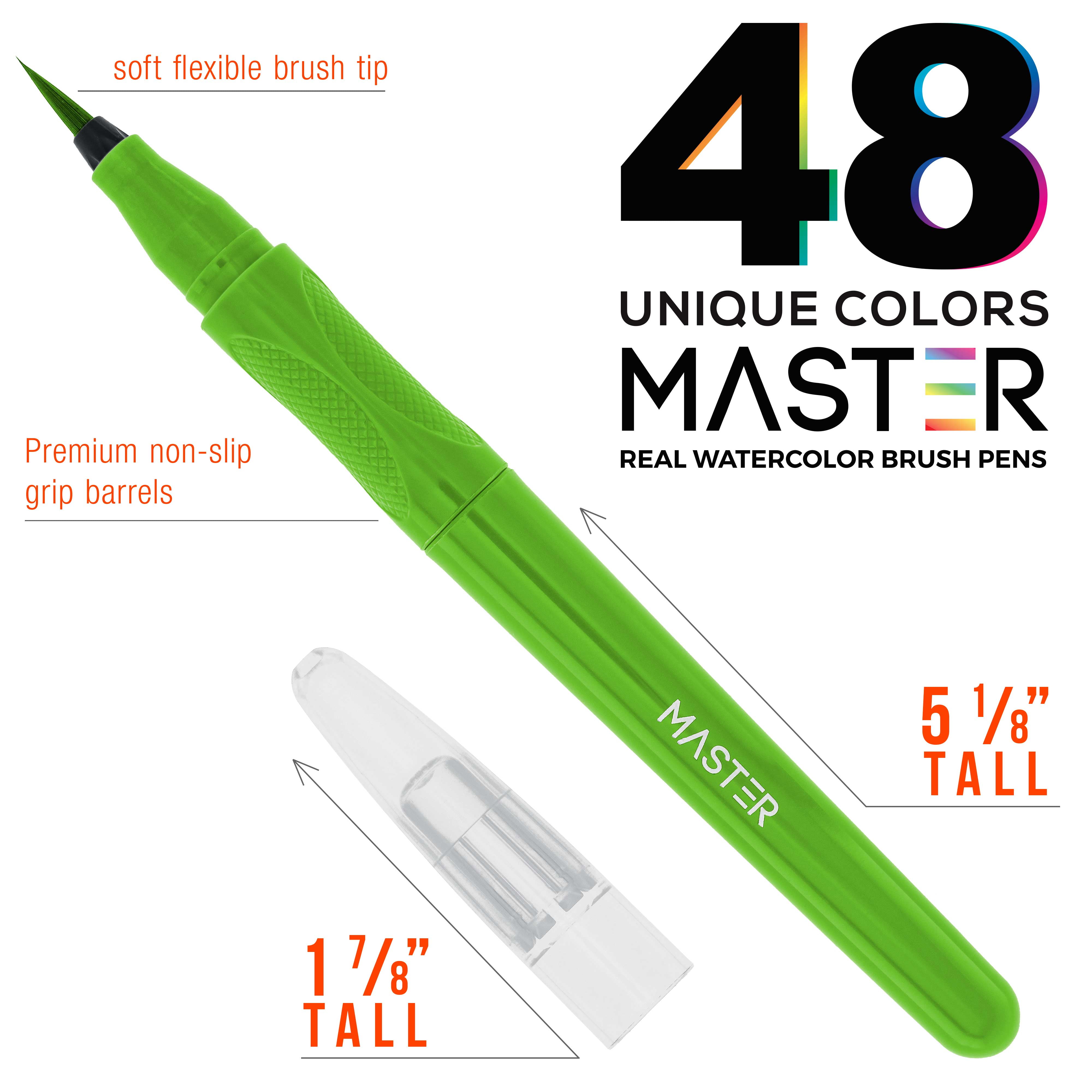 48 Colors Double-Ended Marker Watercolor Pen Safe & Odorless Markers Pens Gifts for Family Friends Colleagues, Size: 16