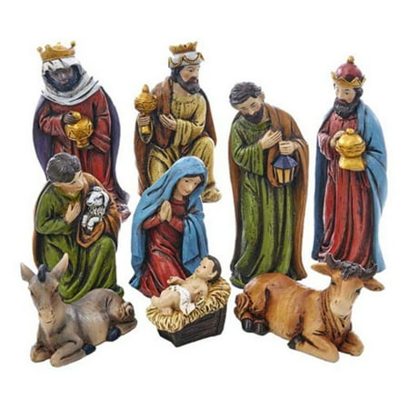 Kurt Adler 5-inch Resin Nativity, 9 Piece Set