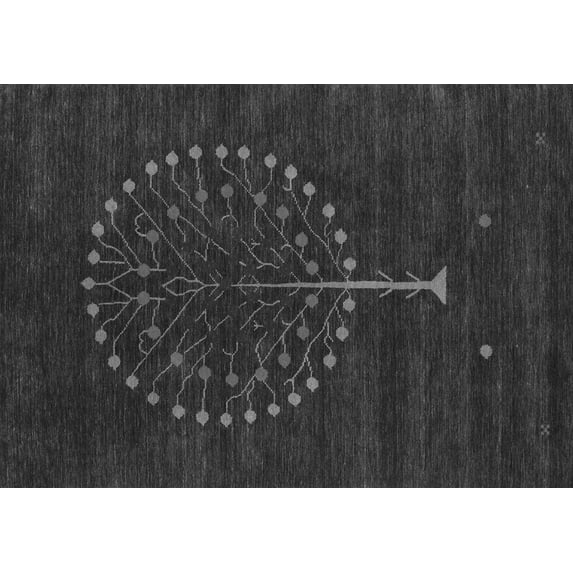 Ahgly Company Indoor Rectangle Abstract Gray Contemporary Area Rugs, 5' x 8'