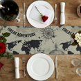 thumbnail image 2 of World Map Compass Table Runner Linen Style 13x108 Inches Rustic Farmhouse Table Runner Kitchen Dining Table Decoration for Wedding Birthday Party Christmas, 2 of 6