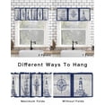thumbnail image 6 of Nautical Navy Kitchen Curtain Valances for Windows Farmhouse Short Curtains, Blue Lighthouse Boat Compass Ocean Rod Pocket Valance Curtain for Bedroom Cafe Living Room 60"x14", 6 of 8