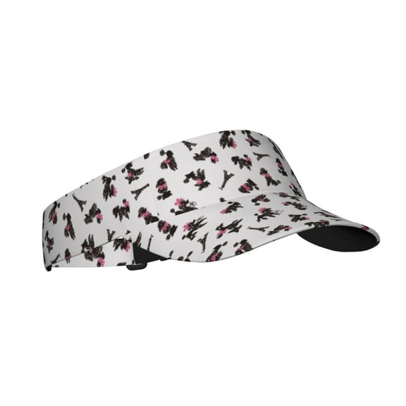Sikiie Poodle Dog Sun Visor Hat Adjustable Velcro Golf Visor Sports Sunscreen Visor Hat for Outdoor Activities
