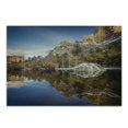 thumbnail image 1 of Yosemite Cutting Board, Yosemite Mirror Lake and Mountain Reflection on Water Sunset Evening View Picture, Decorative Tempered Glass Cutting and Serving Board, Small Size, Navy Brown, by Ambesonne, 1 of 1