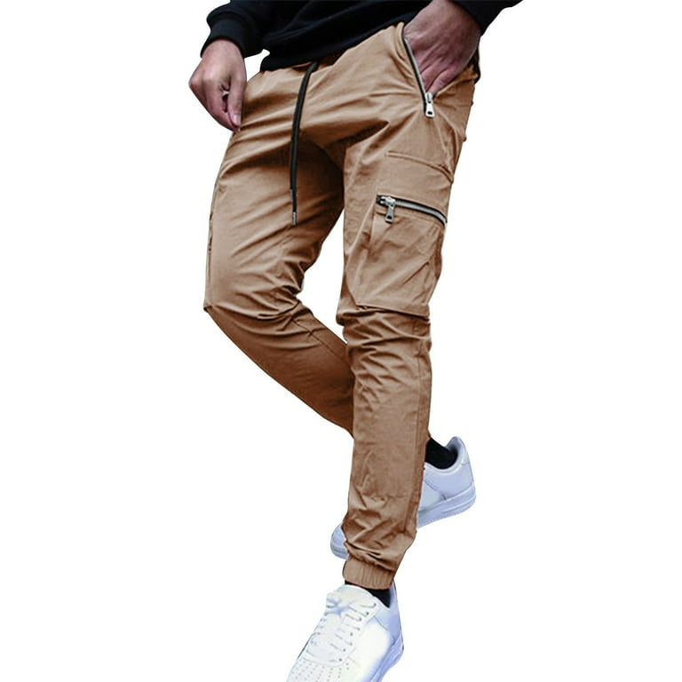 Business Casual Pants Men Classic Stretch Slim Fit Trousers for Men Spring  Autumn Straight Joggers Solid Khaki Pants Male - AliExpress